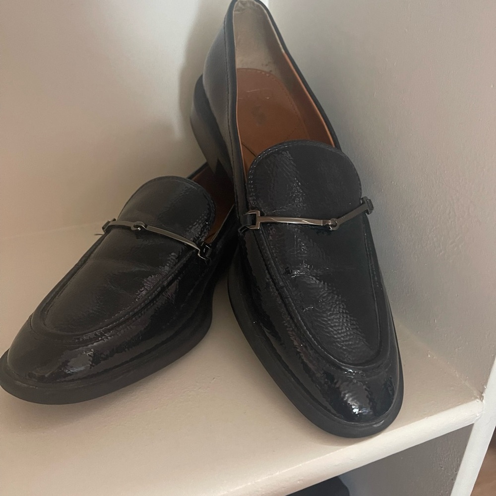 Franco Sarto Sleek Navy Blue Leather Loafers for Women